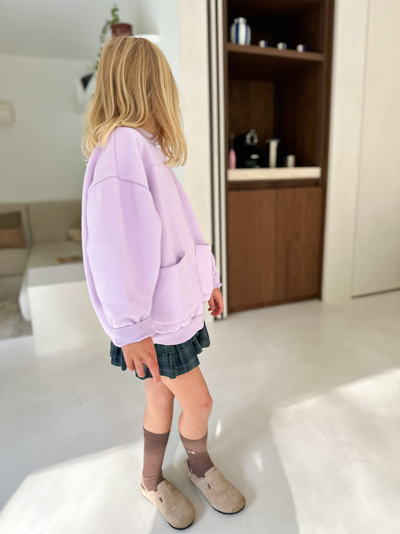Billie fleeced pocket sweater - Lilac
