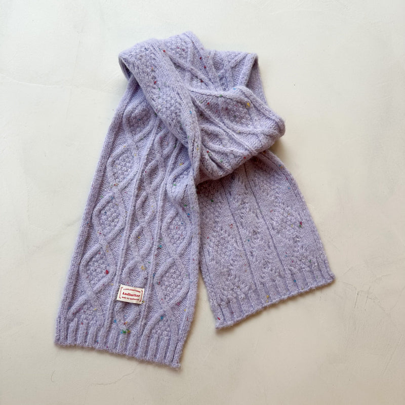 Speckled cable scarf - Lilac