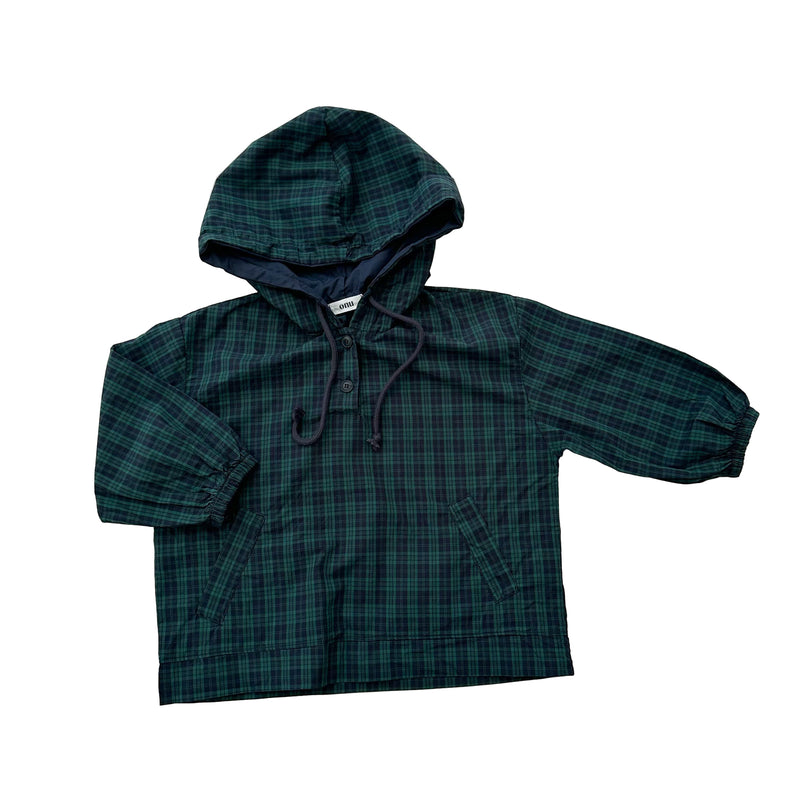 Onu check hooded shirt - Navy/green
