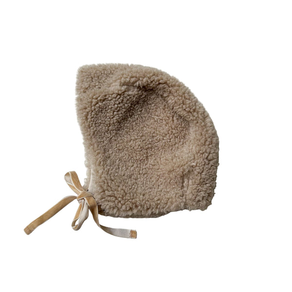 Reversible teddy bonnet - Beige