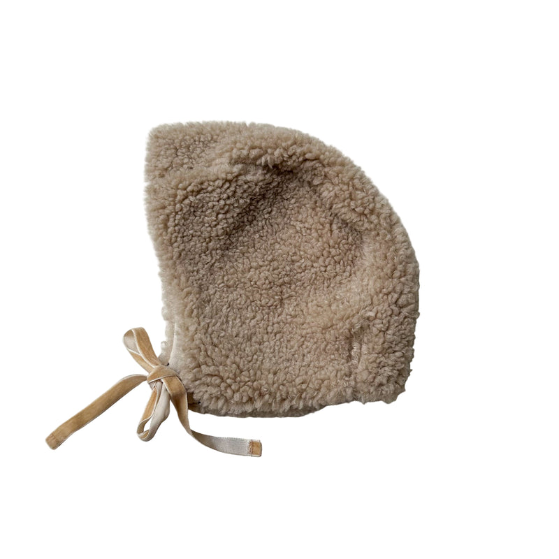 Reversible teddy bonnet - Beige