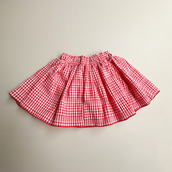 Flowy check skirt - Red
