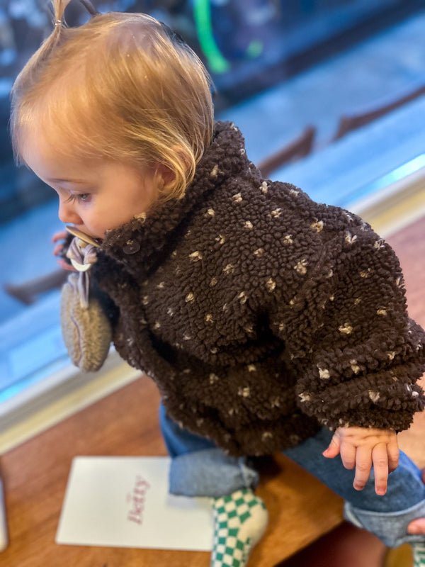 Teddy dot jacket - Choco