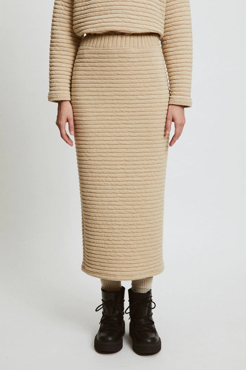 Samy wool mix skirt - Beige melange