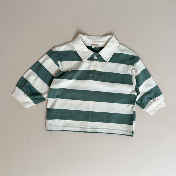 Striped polo tee - Green