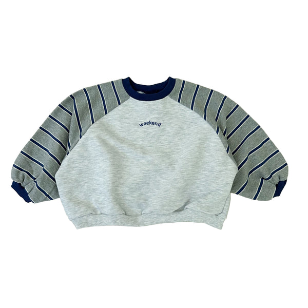 Weekend sweater - White melange/blue