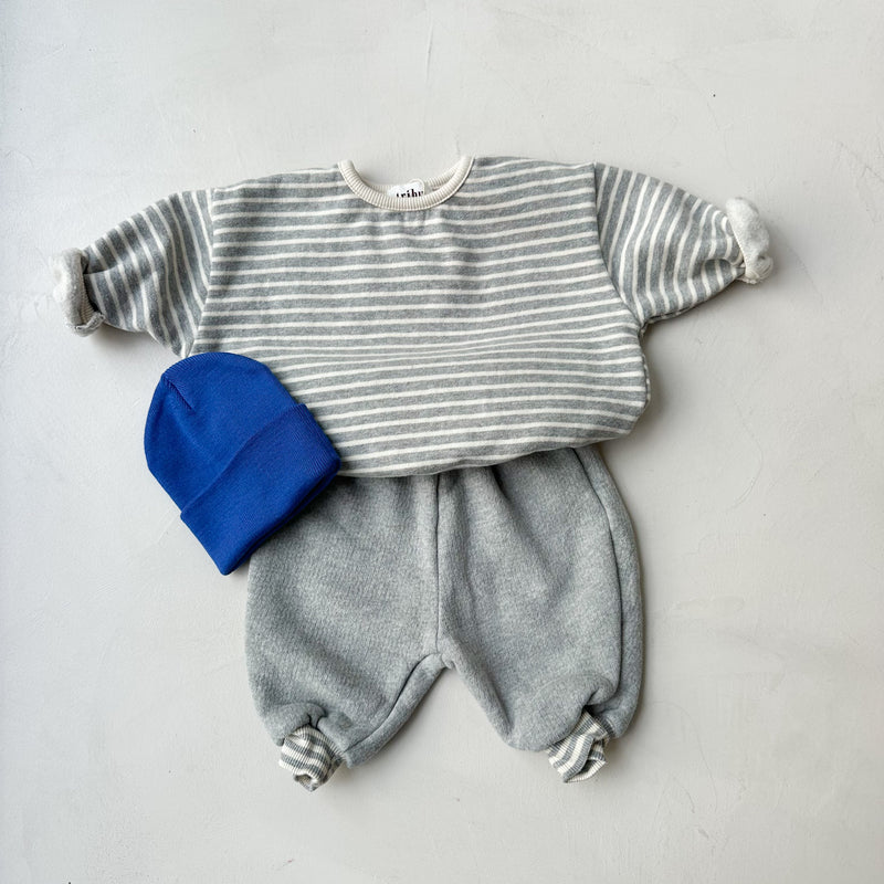 Bebe gigi stripes sweatshirt - Grey melange