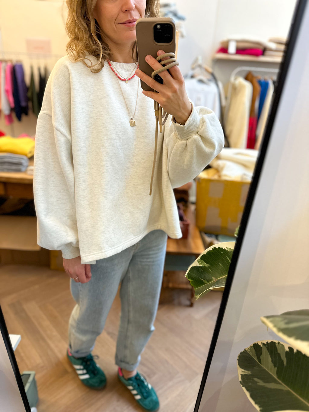 Oversized oatmeal clearance sweater