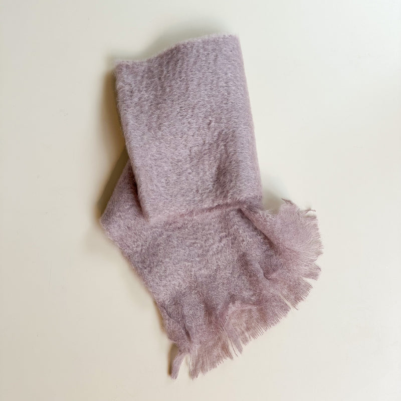 Solid mohair wool scarf - Dusty mauve