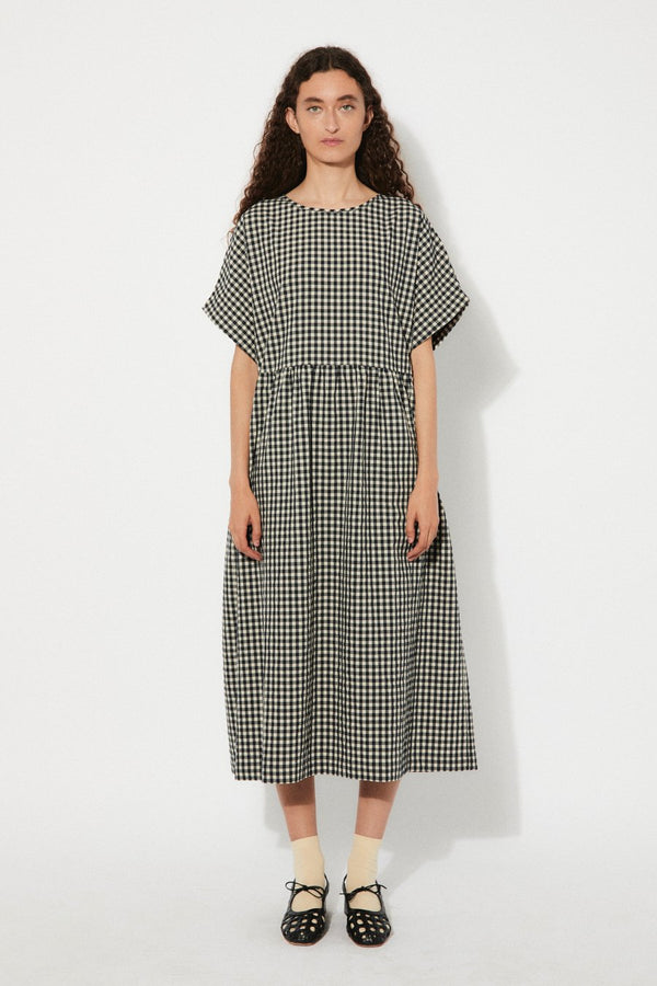 Lustre oversized vichy dress - Black/white