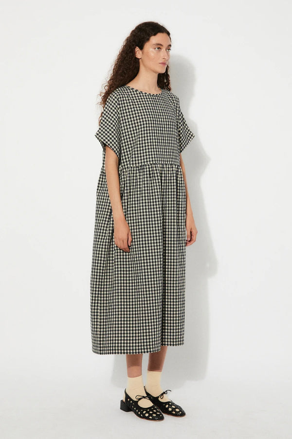 Lustre oversized vichy dress - Black/white
