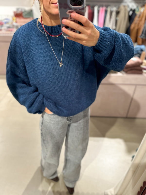 Royal mohair knit - Denim blue
