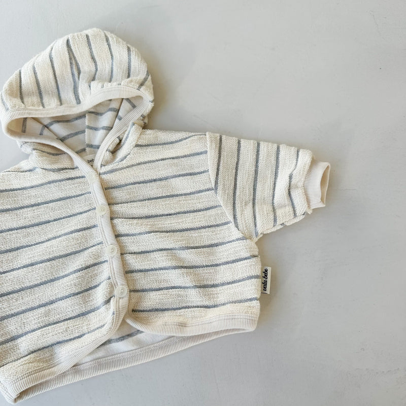 Bebe terry hoodie jacket - Cream/grey melange