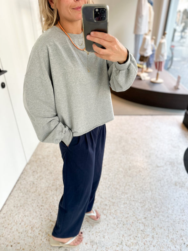 Mag cropped sweatshirt - Grey melange