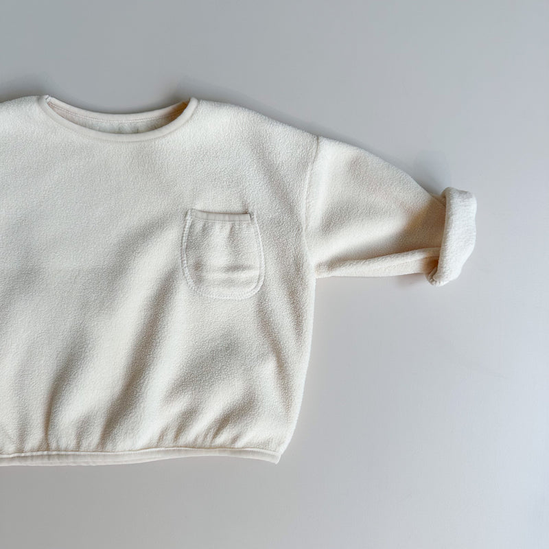 Fleece pocket tee - Cream