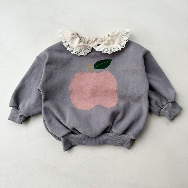 Collar apple sweater - Charcoal