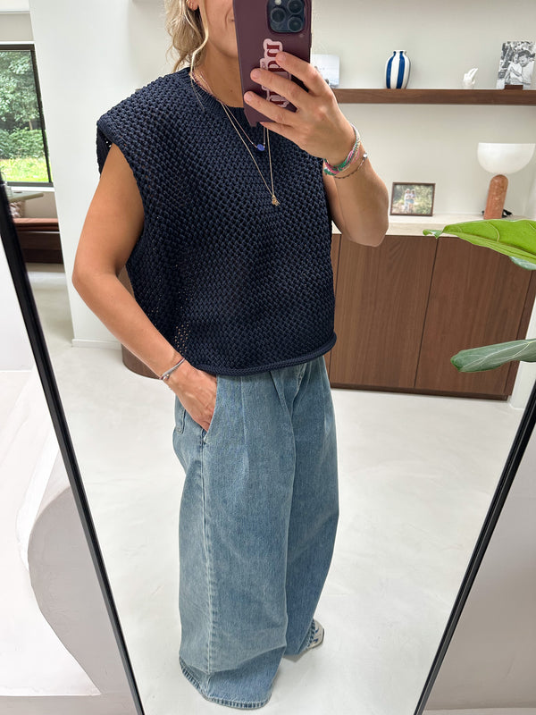 Mori knitted top - Navy