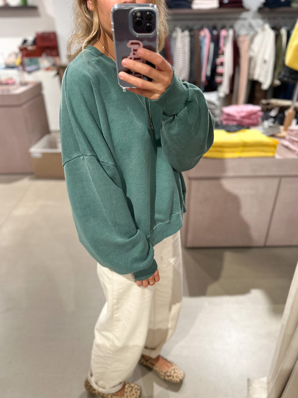 Joe sweatshirt - Washed forest green