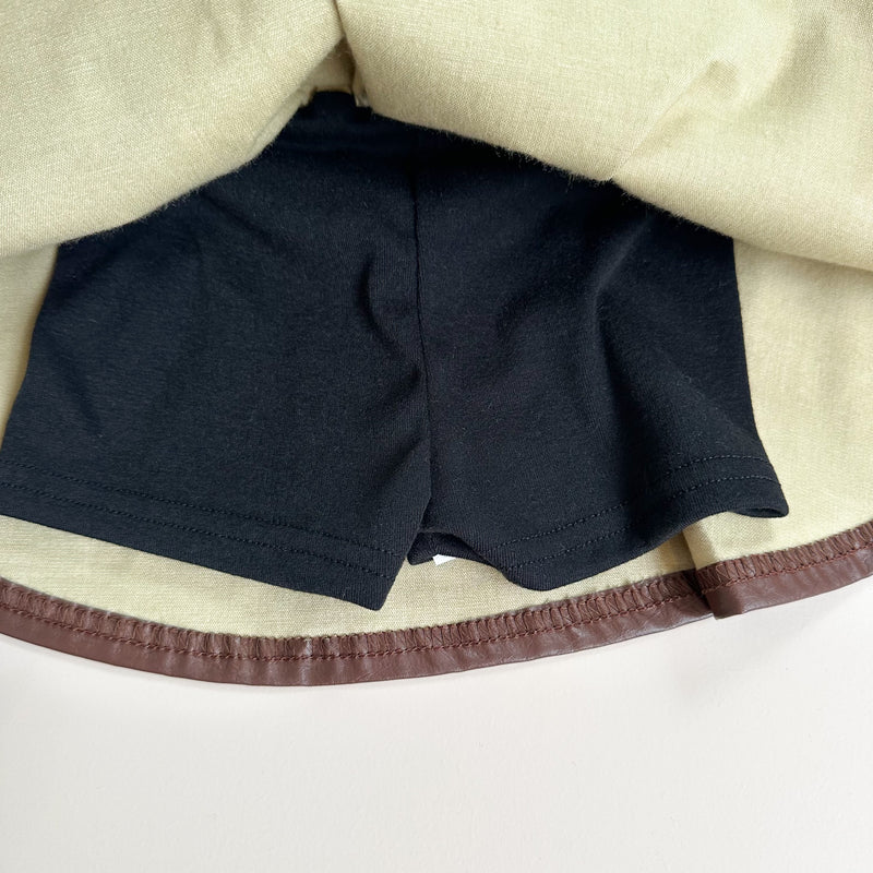 Mini leather like skirt - Brown