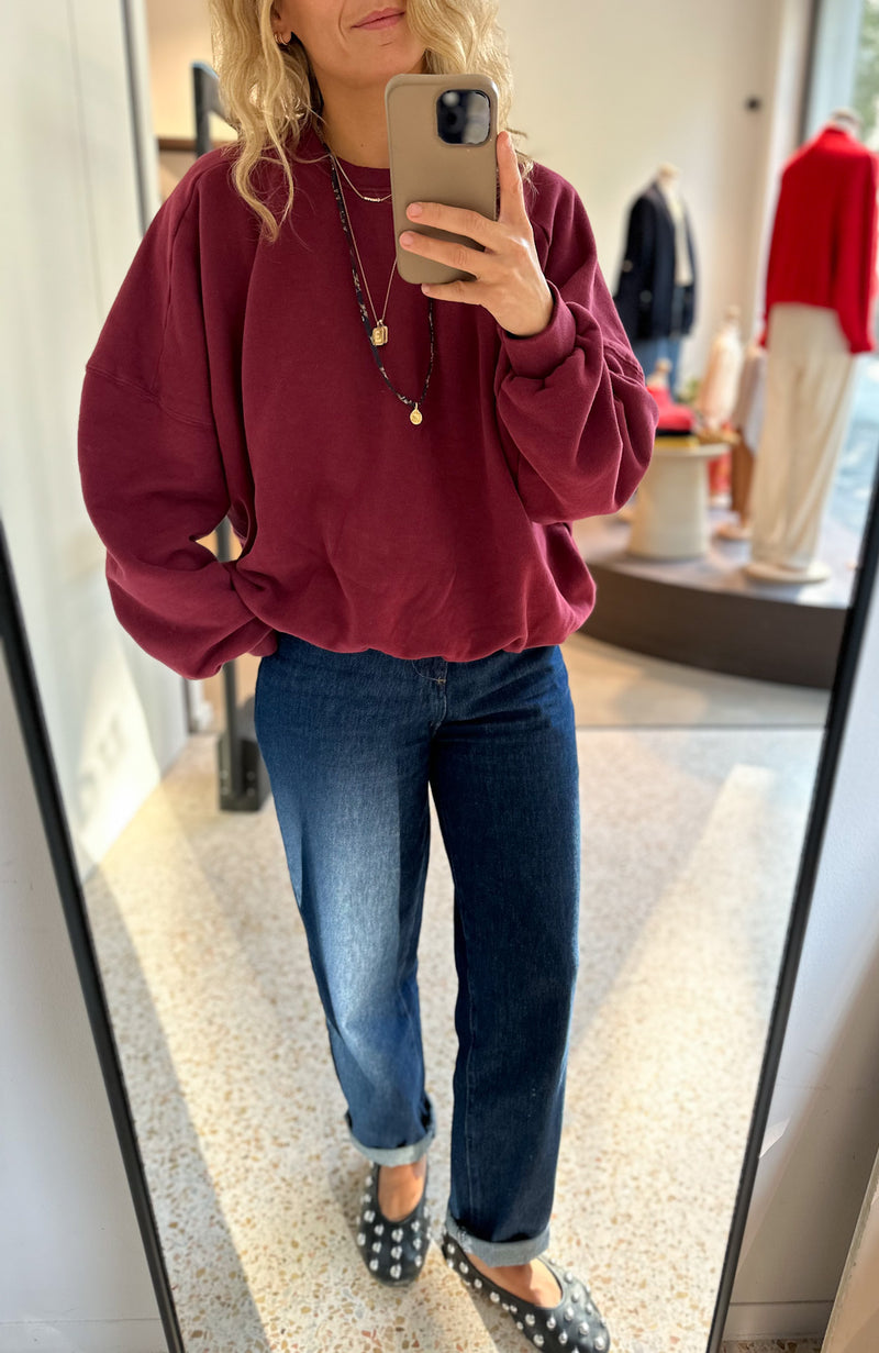 Soft oversized sweater - Burgundy