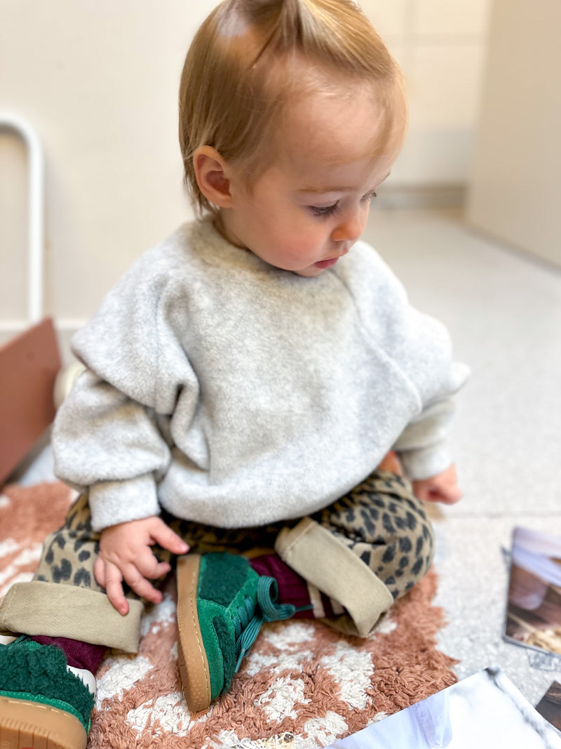 Sunny fleece raglan sweatshirt - White melange