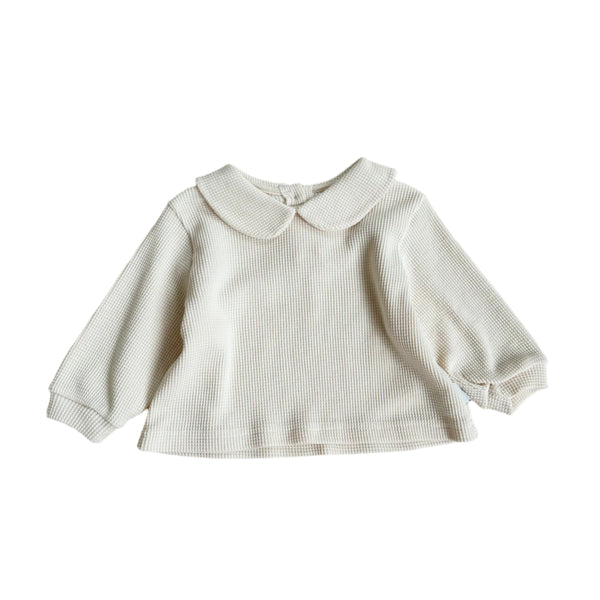 Bebe waffle collar tee - Ivory