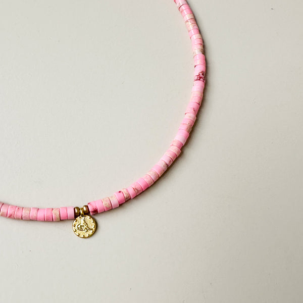 Simple surfer necklace - Pink