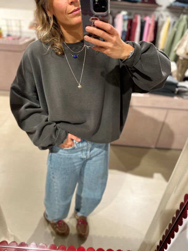 Bowie oversized fleeced sweatshirt - Washed charcoal