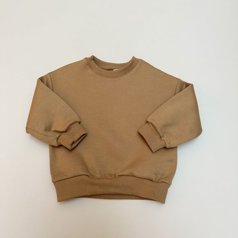 Basic fleeced sweater - Light camel