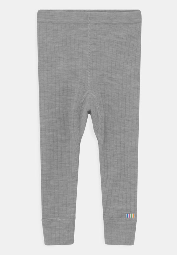 Merino wool rib leggings - Grey melange