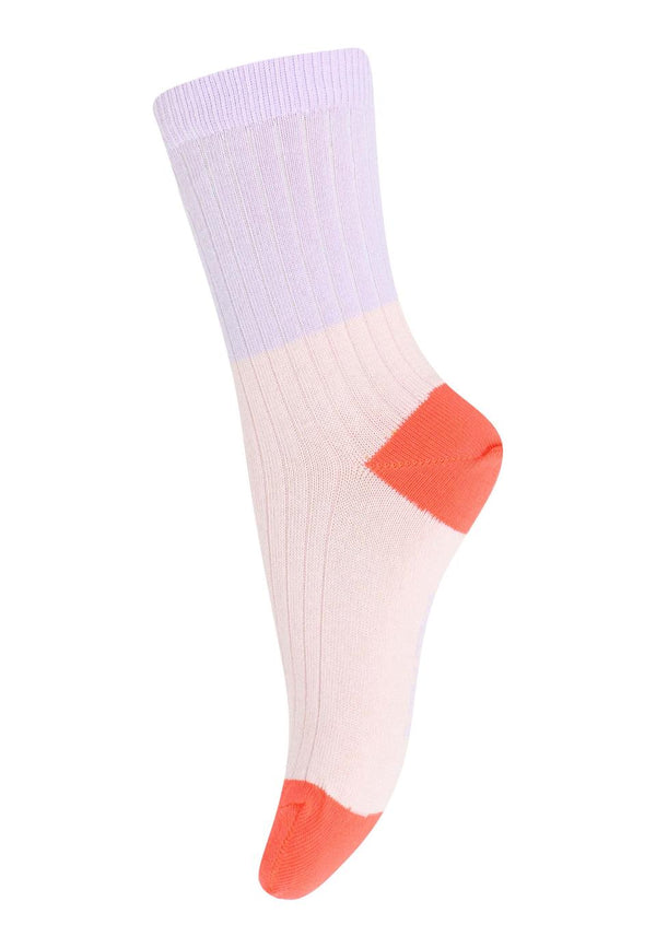 Color block sock - Crystal pink