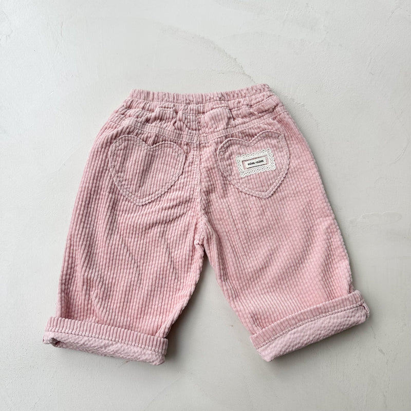 Bebe heart corduroy pants - Pink