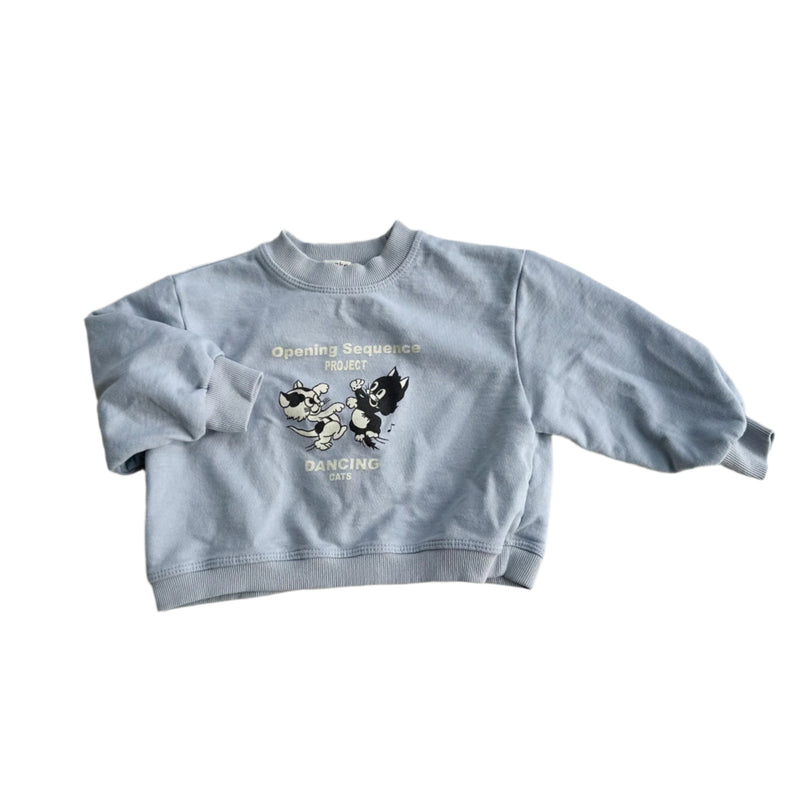 Dancing cats sweatshirt - Dusty sky