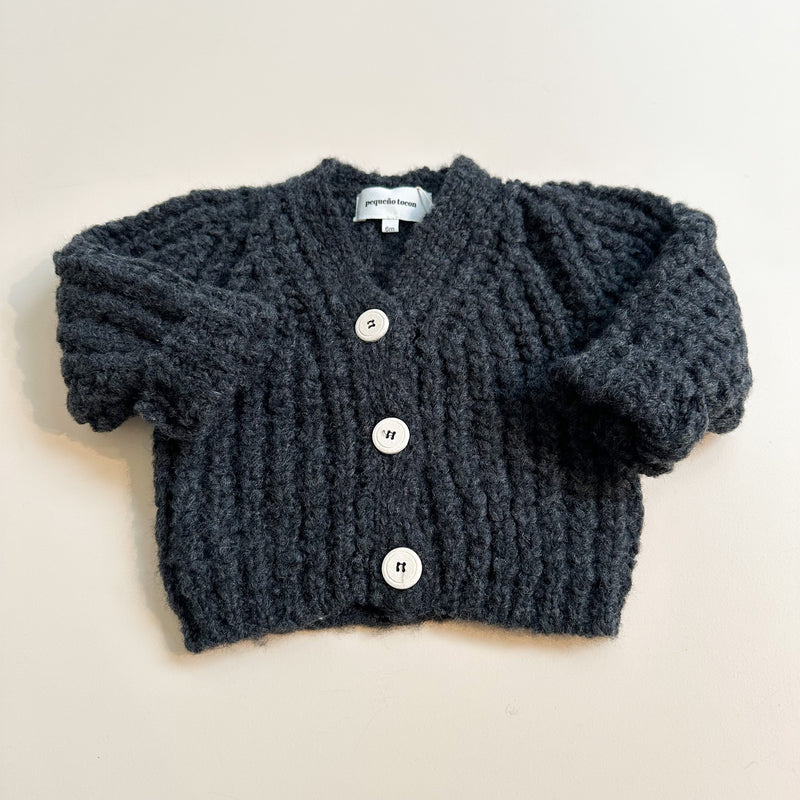 Fluffy knit cardigan - Charcoal