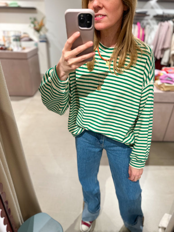 Striped victoire sweatshirt - Jade