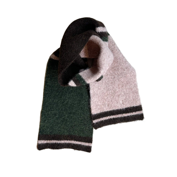 Color block scarf - Khaki/pink