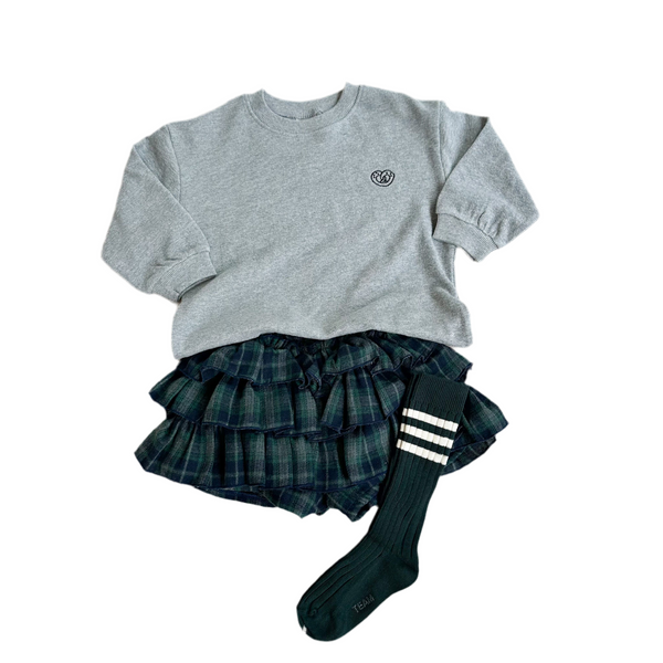 Flanel check shorty skirt - Green