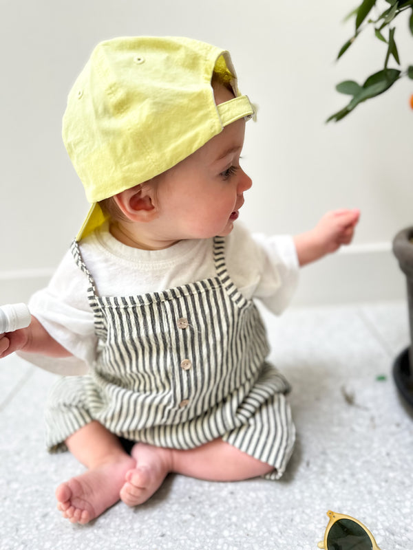 Breezy striped onesie - Dark grey melange