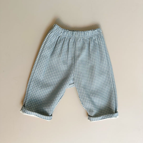 Mini check pants - Ice blue