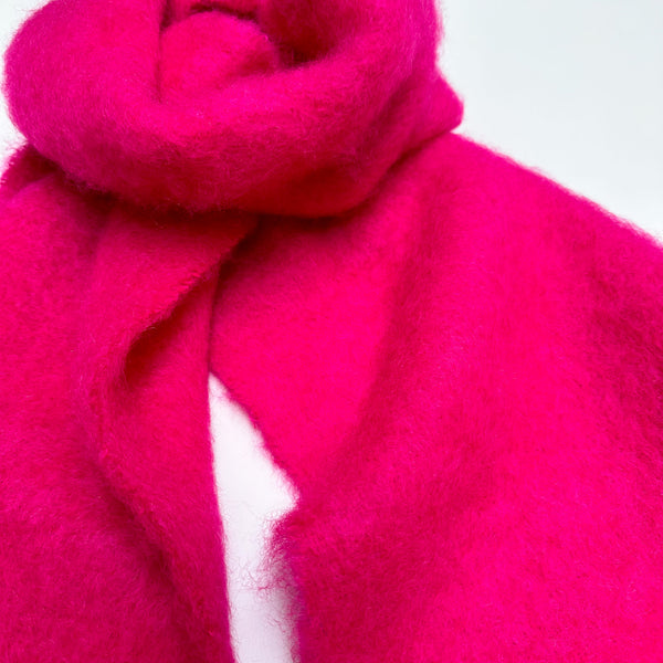 Solid mohair wool scarf - Fuchsia