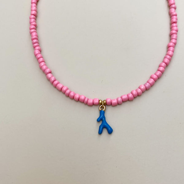 Coral pendant necklace - Pink