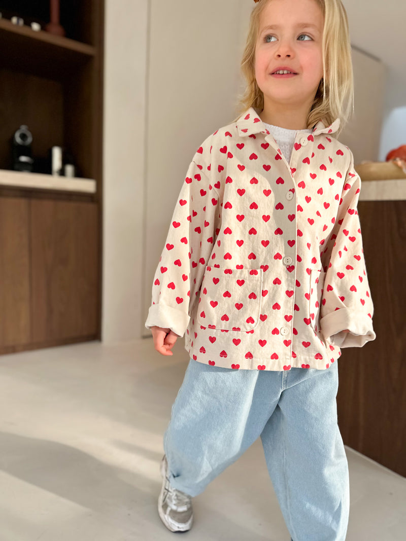 Heart denim jacket - Natural
