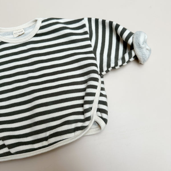 Bebe striped sweater - Khaki/cream