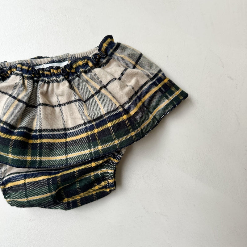 Tartan ruffle bloomer - Navy