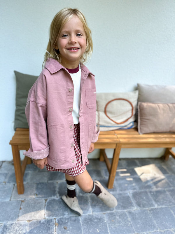 Corduroy collar worker jacket - Dusty pink