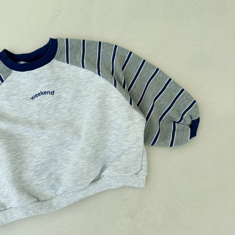 Weekend sweater - White melange/blue
