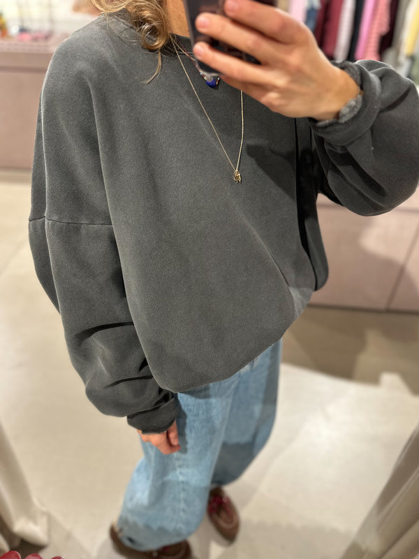 Bowie oversized fleeced sweatshirt - Washed charcoal