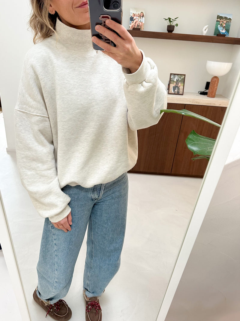 Soft turtleneck sweatshirt - Oatmeal