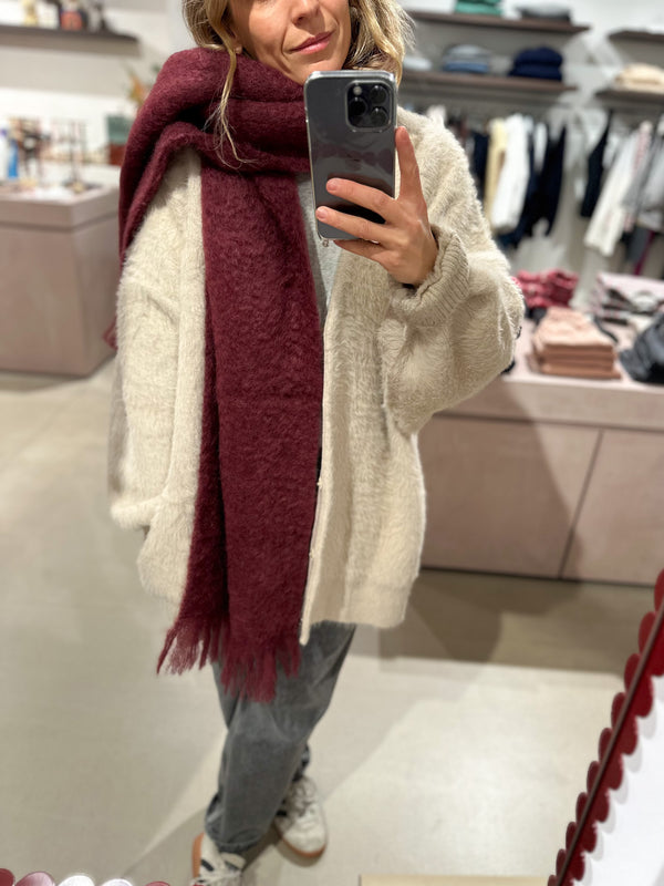 Oversized fluffy cardigan jacket - Light beige