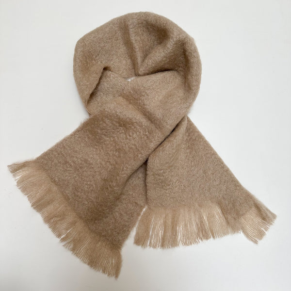 Solid mohair wool scarf - Camel